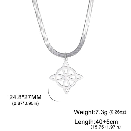 Lucktune Witch Knot Pendant Necklace Stainless Steel Snake Chain Necklace For Women Vintage Lucky Wicca Jewelry Party Gifts Sale