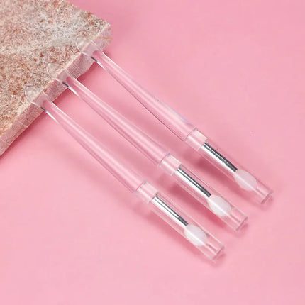3pcs/set Portable Silicone Lip Makeup brushes Travel size Cream spoon Make up brushes sequins Eyeshadow cosmetic tool with lid