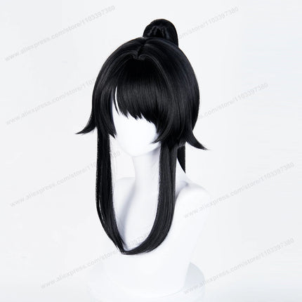 Ayano Aishi  Cosplay Synthetic Wig Woman Hair 53cm Black Ponytail Anime Heat Resistant Wigs