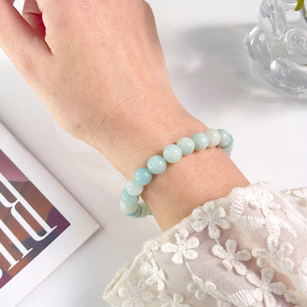 Natural Stone Pink Zebra Beaded Bracelet 6/8mm Dalmatian Jasper Rhodochrosite Agate Bracelet Gemstone Beads Bracelet