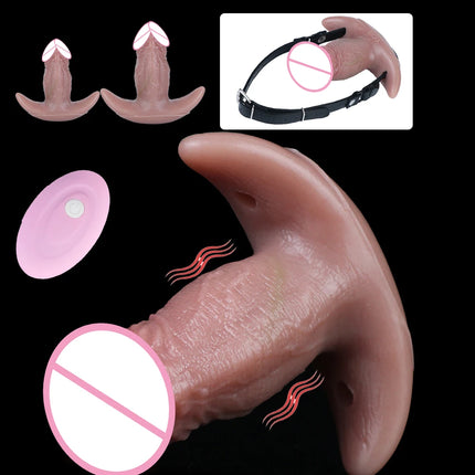 SXXY Wearable Realistic Vibrating Dildo Anal Plug Adjustable Mouth Gag High Quality Adult Sex Toys Intimate Play For Men Women