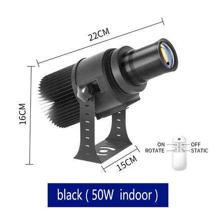 Custom Led HD Gobo Logo Projector Indoor Outdoor Ip67 Waterproof Rotating Advertising Image Projection Light For Floor Wedding