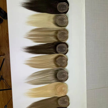 5.5*6.5 inch Size MONO Lace Toppers European Raw Hair Women Toupee Invisible Free Part Hair Toppers Hair Extension