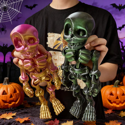 3D Printed Skull Man Statue, Unique Desktop Decoration & Collectible, Halloween Decor, Christmas Action Figures, 30Cm/11.81In