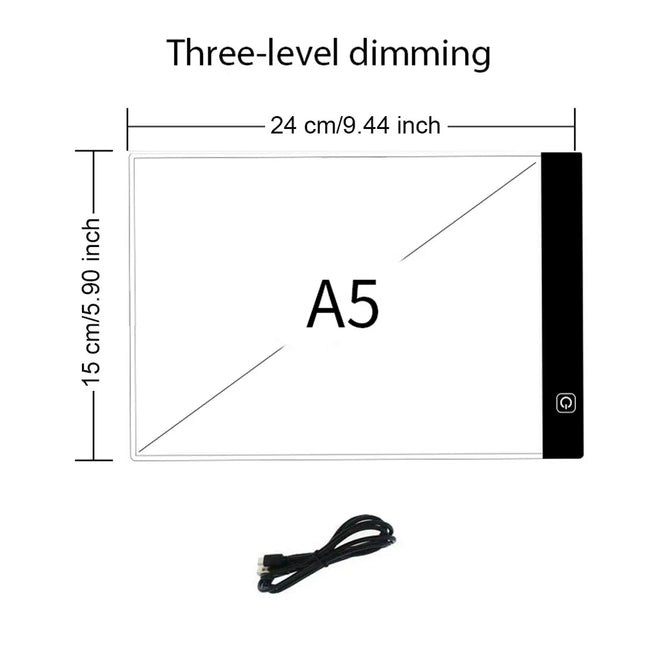 A5 LED Photocopying Table Drawing Board Light-transmitting Copying Table Brightness Adjustable Copy Board Children Painting Toys