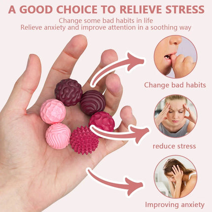 Silicone Magnetic Balls Fidget Toys for Adults Stress Balls Sensory Toy Magnet Desk Fidgets with Textured ADHD Anxiety Relief