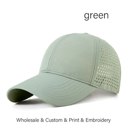 SLECKTON Custom Logo Embroidery Quick-Dry Baseball Cap for Summer Protection Breathable Waterproof Design DIY Picture Print
