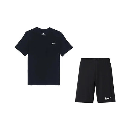 Nike Sportswear Dri-FIT Logo Crew Neck Short Sleeve T-Shirt & Football Shorts Casual Sportswear Set BV0508-010BV6855-010