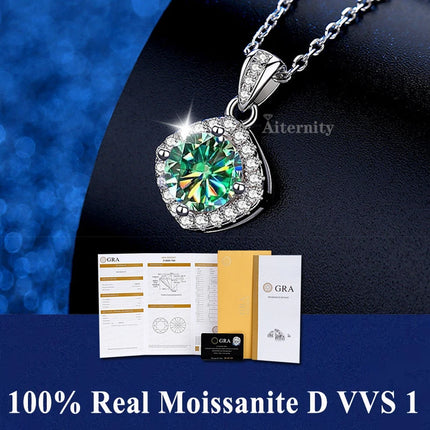 Classic 4 Prong Moissanite Pendant for Couple Men Women Wedding Jewelry Necklace D Color Lab Diamond Luxury Fine Jewelry