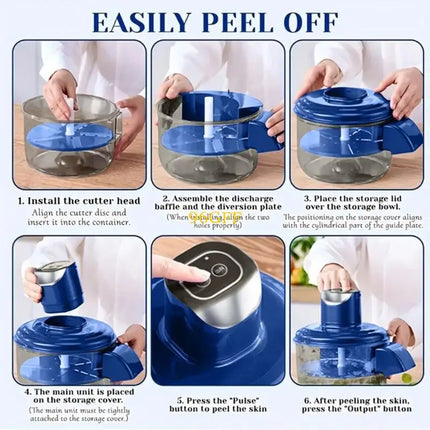 96GF Professional Electric Garlic Peeler Machine Rechargeable Cordless Automatic Peeling for Home Kitchen Commercial Use