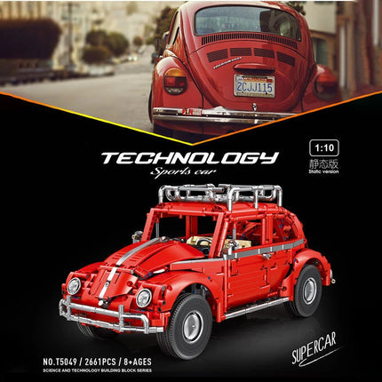 IN STOCK Technical 1:10 Beetle Sports Car Building Blocks Remote Control Retro Vehicles Bricks Model Toys for Child Best Gifts