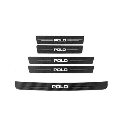 Carbon Fiber Car Stickers Door Sill Protector Bumper Protection Tape For Volkswagen VW Polo 6R 6N 6N2 6C 9N 9N3 Rline R Line