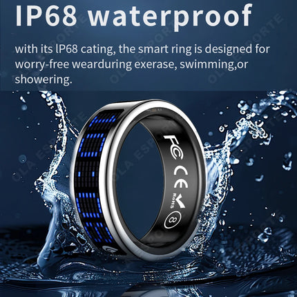Display Screen Smart Ring Bluetooth Connection Heart Rate Sleep Monitoring Multi-function Ring Multiple Sports Modes Waterproof