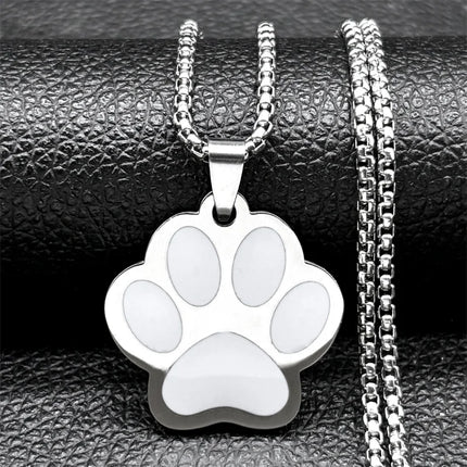 Punk Dog Paw Pendant Necklace for Women Men Stainless Steel Gold Silver Color Animal Puppy Claw Chain Jewelry colar masculino