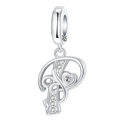 925 Sterling Silver  A-Z 26 English Letters Retro Fashion Pendant Fit Original Bracelet Charm Beads Necklace Diy Female Jewelry