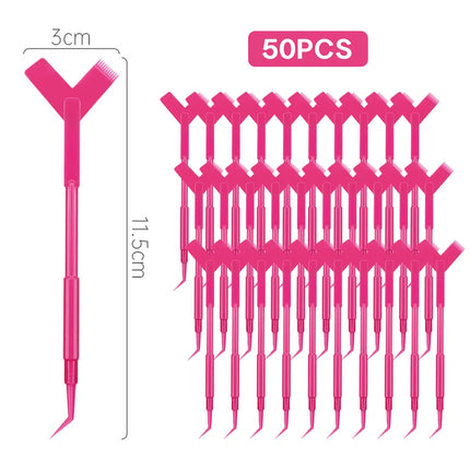 10/30/50PCS  Y Shape Eyelash Makeup Brushes Eyelash Extension Supplies Lash Accessories Reuseable Plastic Eyelash Perming Brush