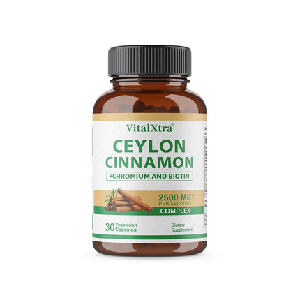 Ceylon Cinnamon Complex 2500 Mg - with Chromium and Biotin Extracts - Immune Support, Digestive Support, and Overall Well-being