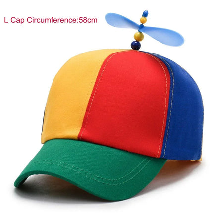 Bamboo Dragonfly Rainbow Sun Cap Funny Adventure Dad Hat Snapback Hat Helicopter Propeller Design for  Boys Girls Adult