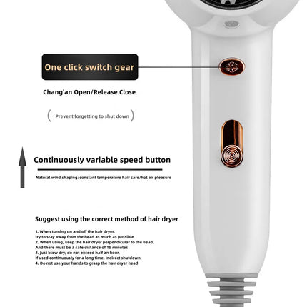 Non-Perforated Wall-Mounted Hair Dryer, 1300W High-Power, Fast Drying, Negative Ion, for Hotel, Guesthouse, and Home Bathroom