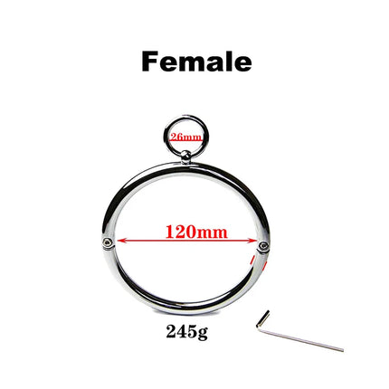 Thick Stainless Steel Collar Male Female Metal Neck Sleeve Lock Slave Dog BDSM Erotic Flirt Adult Game Couple Sex Toys Men Women