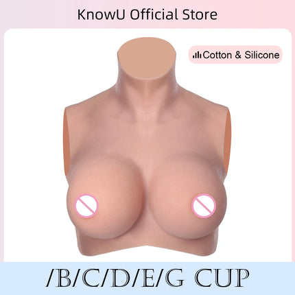 KnowU-Silicone Breast Shape A/B/C/D/E/G Cup Huge Fake Breast Cross Dressing Beginner Transgender Queen Breast Shaking