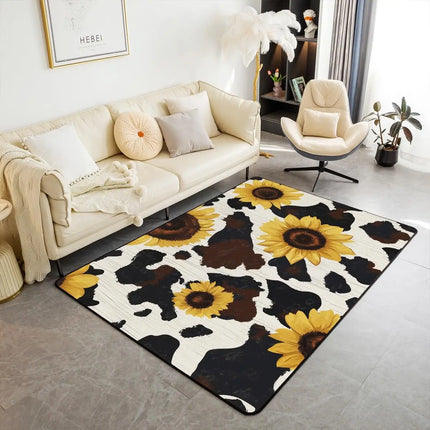 Striped Red Leopard Area Rug, Color Block Wild Animal Hide Print, Non-Slip Washable Mat for Living Room Sofa Dining Room Indoor