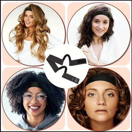 Comfortable Lace Melt Wig Band with Ear Hanger - Adjustable Wrap for Scarf, Black Lace Edge Band for Wigs, Stylish Headband