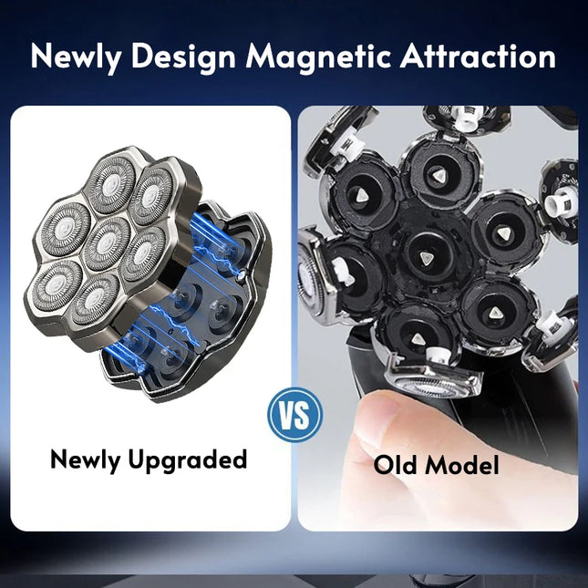 5D 7D 9D Magnetic Adsorption Replaceable Bald Electric Shaver Head With Double Knife Net Common Interface Spare Razor Blade Head