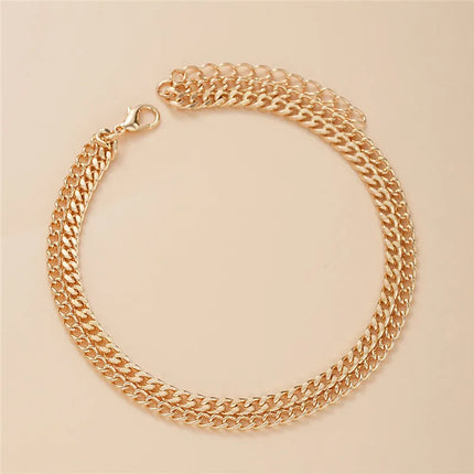 YOBEST Gold Color Double-Layer Anklets For Women Girl New Trend Leg Chain Waterproof Jewelry Gift Party