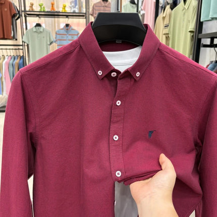 100% Cotton Corduroy Shirt - Green Long Sleeve M-4XL - Spring Autumn Slim Fit Candy Color Collection