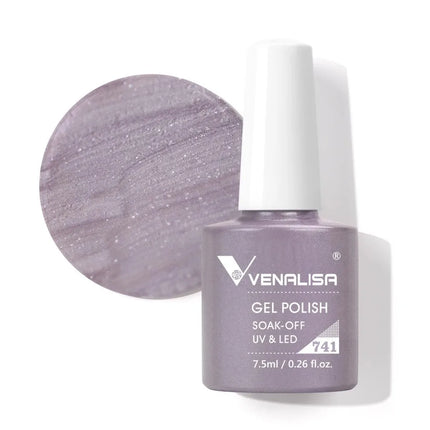 Venalisa 7.5ml Gel Nail Polish, White Cap, Glass Formula, No Wipe Top Coat, UV LED Soak-Off Glitter Color Nail Lacquer