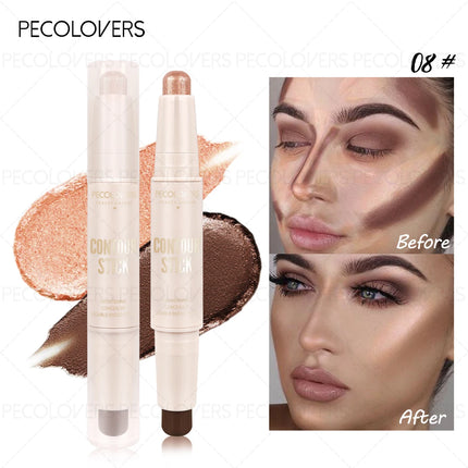 1PC Highlighting Contour Stick, Dual Use for Nose Contour and Three-dimensional Makeup, Anti-smudging, Convenient and Durable