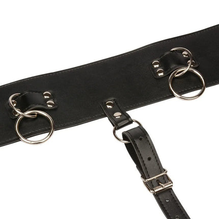 Leather Strap on Bdsm Bondage AV Vibrator Magic Wand Holder Belt Attachment Accessory fits Hitachi