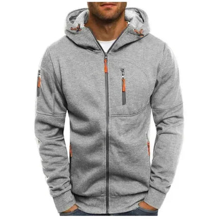 Men's Zip-Up Hoodie Jacket - Slim Fit Casual / Veste à Capuche Zippée Hommes - Coupe Ajustée Décontractée