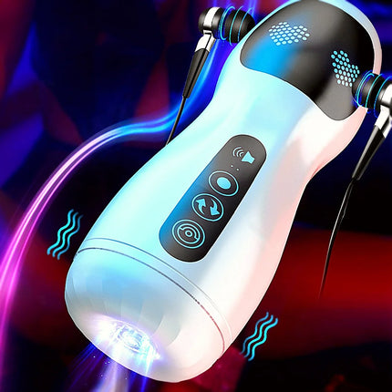 Silicone Automatic Male Masturbator Cup Provides Endurance Exercise Through Vibration Blowjob Functions As Penis Trainer Toy