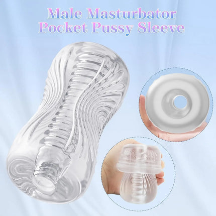 Male Masturbator Pocket Pussy TPE Male Masturbation Sleeve Penis Training 3D Realistic Texture Couple Adult Sex Toys & Game
