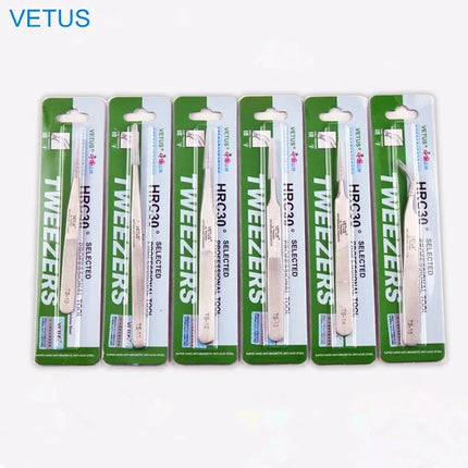 VETUS Tweezers Original TS Series Stainless Steel  Anti Static Tweezers Watch Cell Phone Repair Tool with Security Label