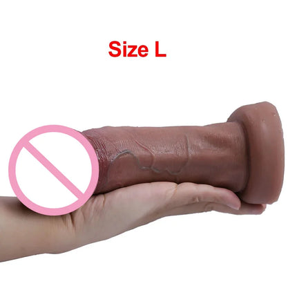Realistic Big Glans Dildo Soft Silicone Huge Dick Strong Man Penis with Suction Cup Anal Vaginal Masturbators Sex Cock Adult 18+