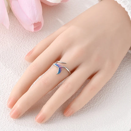 Adjustable Rings 925 Sterling Silver Mermaid Wing Dragon Sunflower Tulip Open Rings For Women Female Original Engagement Jewelry