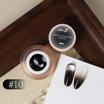 1Jar Cushion Patting Gel Polish Ombre Black White Peach Pat Pat Gel Nail Polish Drawing Liner French Nail Cushion Gradient Gel
