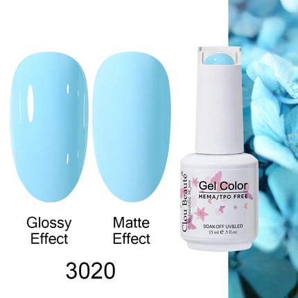 Clou Beaute 15ml HEMA TPO FREE Color Gel Nail Polish Nude Pink Red Green Collection Nail Gel Polish Glitter Soak Off UV LED Gel