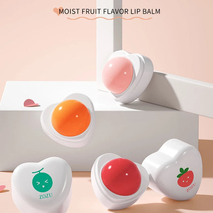 Fruit Moisturizing Hydrating Lip Balm Strawberry Peach Heart Shape Fade Lip Line Repair Lips Care Beauty and Skin Care Products