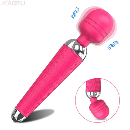 AV Magic Wand Heating Dildo Vibrator for Women Nipple Vagina Clitoris Stimulator Massager Couple Masturbation Adult Sex Toys