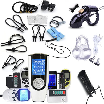 SM Strong Electric Shock Host,Electro Shock Penis Ring,Electric Stimulate Therapy Massager Glans Ring Cock Cage,Sex Toys For Men
