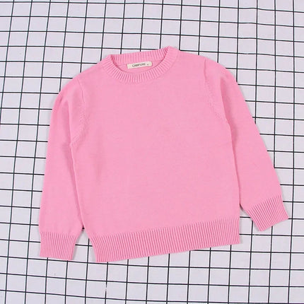 2025 Autumn Winter Baby Boys Girls Sweater Solid Color Thicken Children Knitted Clothes Kid Pullover Jumper Top Toddler Sweaters