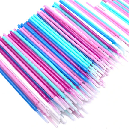 100pcs Bendable Micro Brushes Disposable Microbrush Applicators Eyelash Extensions Glue Cleaning Brush for Lash Extension