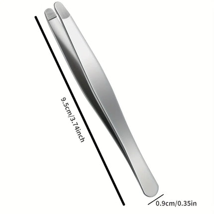 Heavy-Duty Stainless Steel Professional Eyebrow & Facial Hair Tweezers with Sharp Tips - Compatible for Eyebrows, Beards  Gift