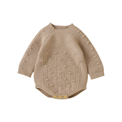 Baby Sweater Rompers Solid Color Knitted Toddler Long Sleeve Jumpsuit for Newborn Infant Cute Clothes