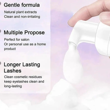 Eyelash Cleanser Gentle and non-irritating formula Deep Clean Cleanser For Makeup Tools Mascara Remover Salon Home Use Rich foam