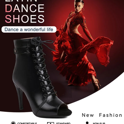 Women's Dance Shoes Ladies Latin Ballroom Dance Boots   Dance Shoes Boots Girls Sexy Stiletto Heels Fashion Salsa Party  Shoes